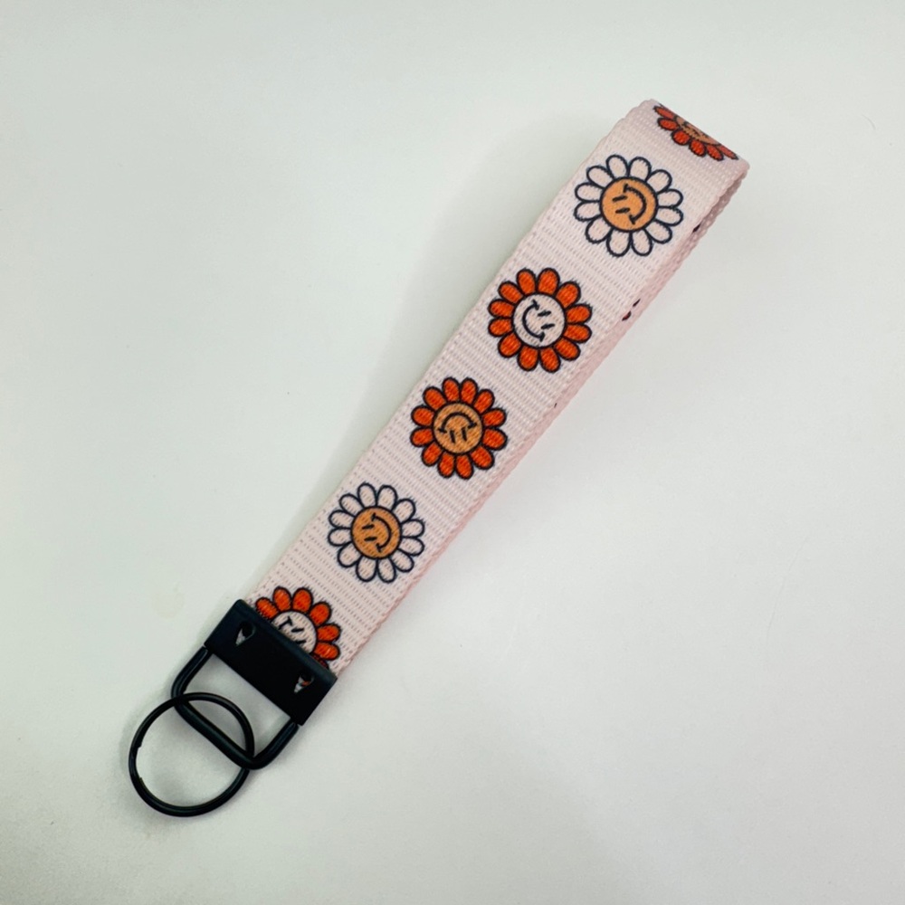 Floral Keychain Wristlet Key Fob